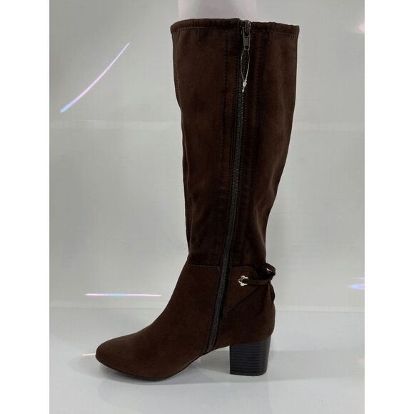 Charter Club Women's Jaccque Tall Stretch Boots - Chocolate 6M - Picture 4 of 8